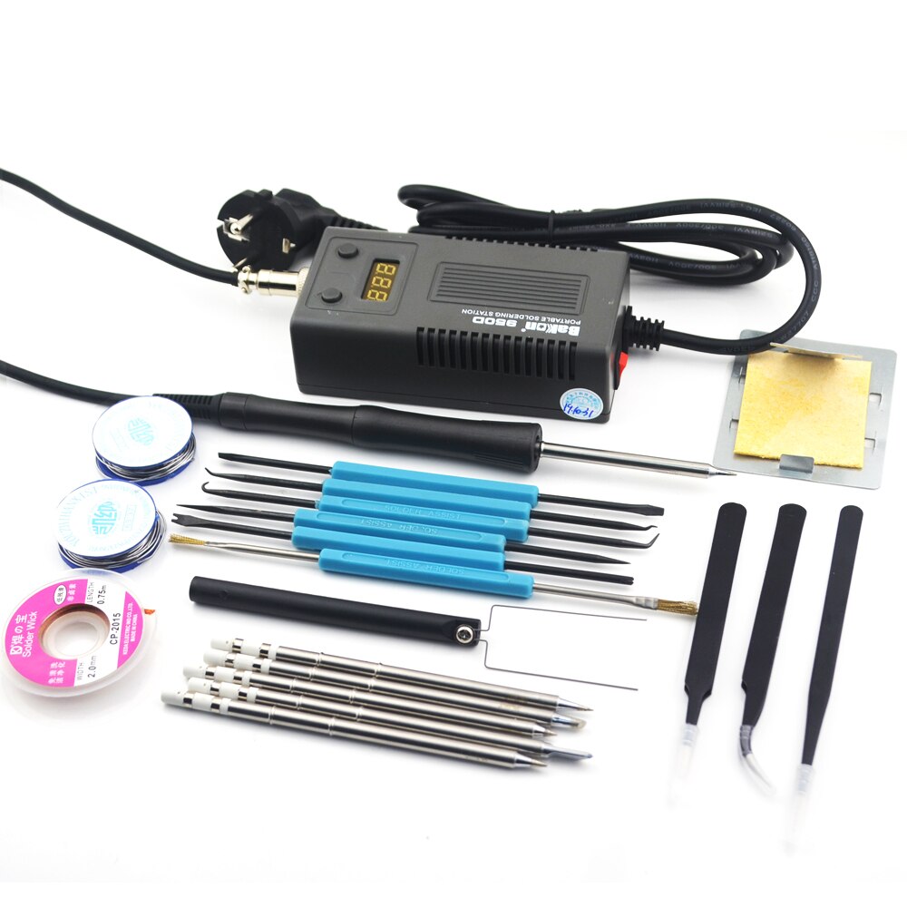 BAKON 950D 75W Mini portátil de soldadura de hierro Digital Estación de soldadura BGA kit con 6 uds/T13 punta (B K me BL B2 BC3 o BC2) 110-220v: 950D ZH SET  1