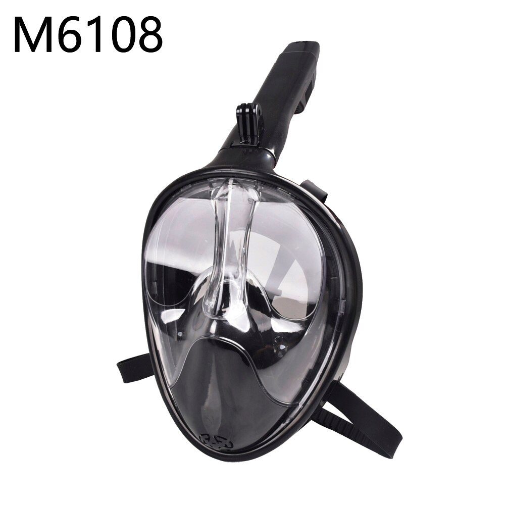 Full Face Snorkeling Mask Diving Mask Scuba Mask Underwater Anti Fog For Women Men Kids Swimming Mask Snorkel Diving Equipment: M6108 Black / S/M