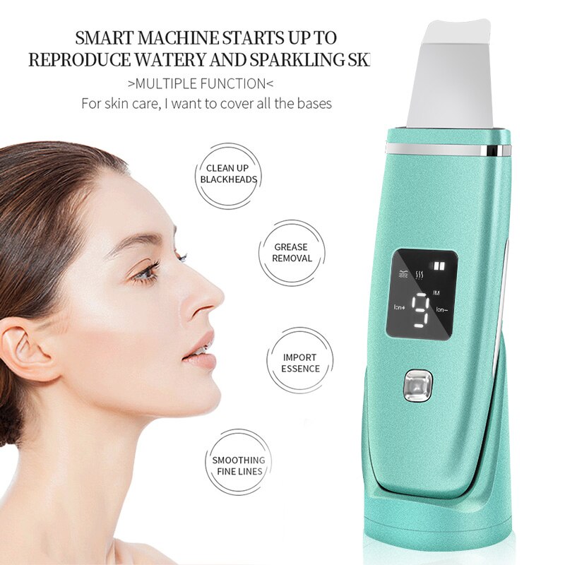Ultrasonic Skin Scrubber Facial Cleaner Machine Face Blackhead Remover Spa Nano Sparyer Steamer Skin Care Tool