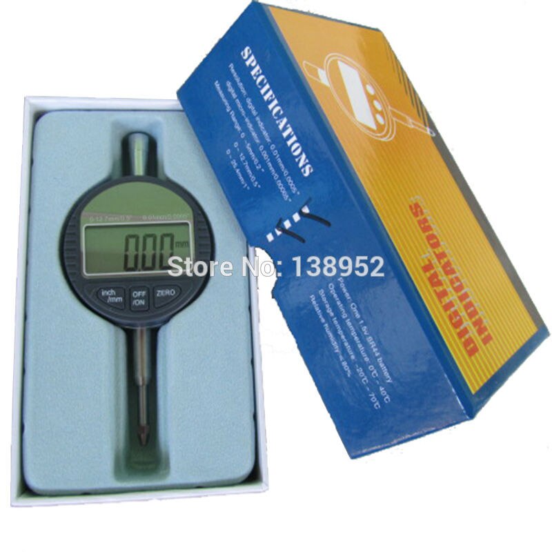 Digital urskiveindikator 0-12.7mm/0-25.4mm 0.01 med mini magnetisk basismagnetstandholdermåler måleværktøj