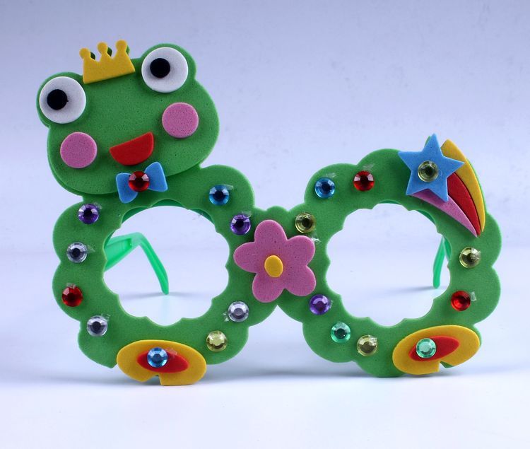 8 pièces enfants bricolage manuel EVA dessin animé jouet bébé école art artisanat jouets éducatifs petite enfance bébé lunettes