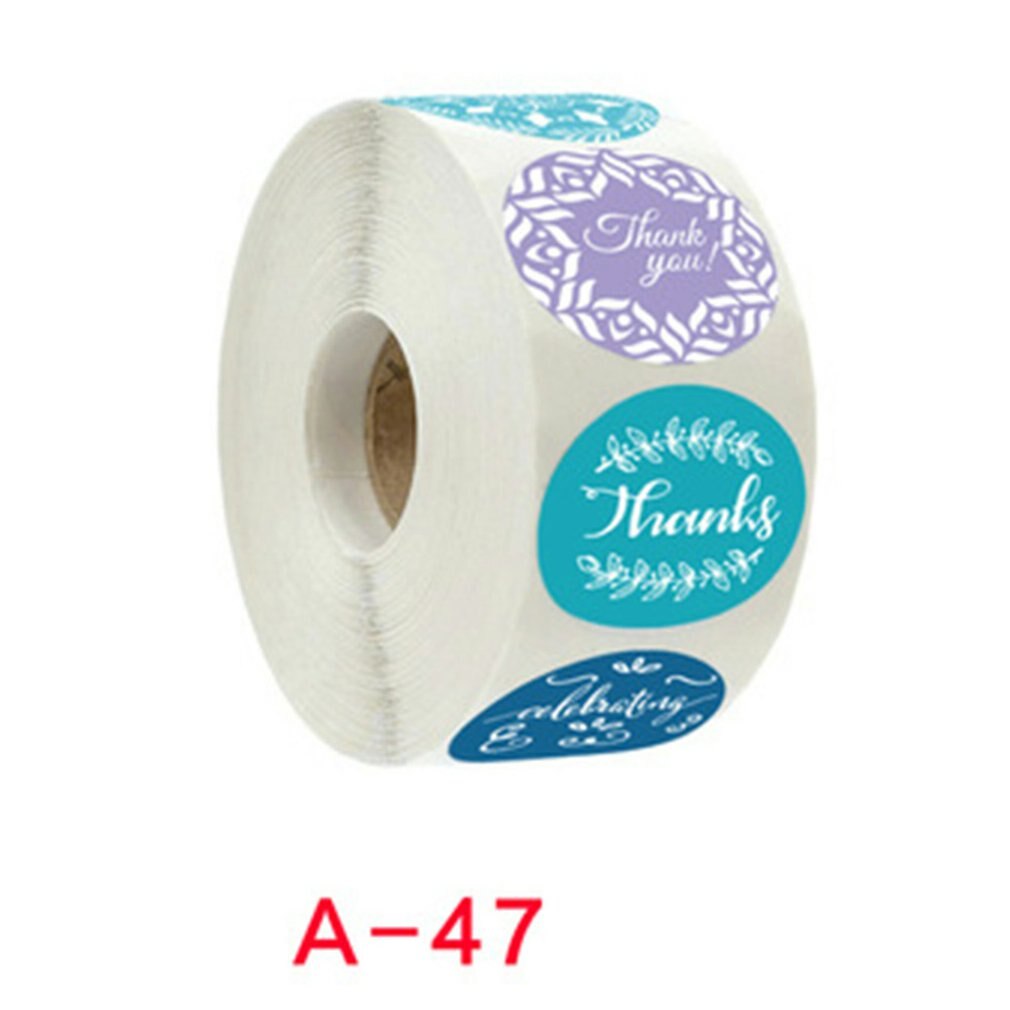 Installeren Diy Dank U Bloemen Patroon Bruiloft Decoratie Stickers Koperen Plaat Zelfklevend Materiaal Ronde 1 Inch