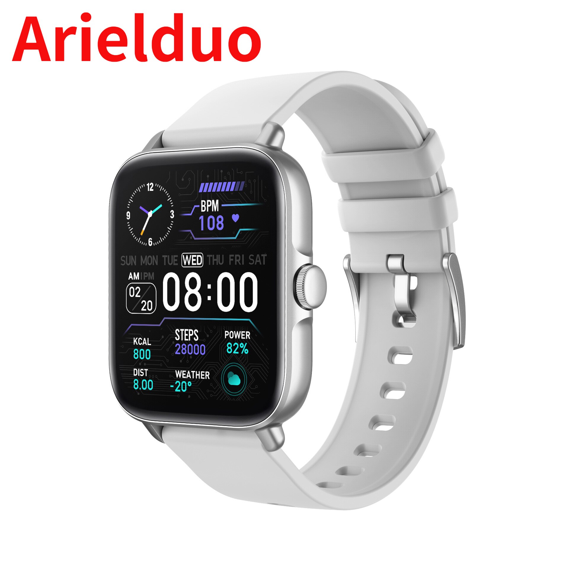2022 neue smart watch Y22 BLUETOOTH anruf herz rate schlaf überwachung mehrere sport modus gesundheit uhr: Silber