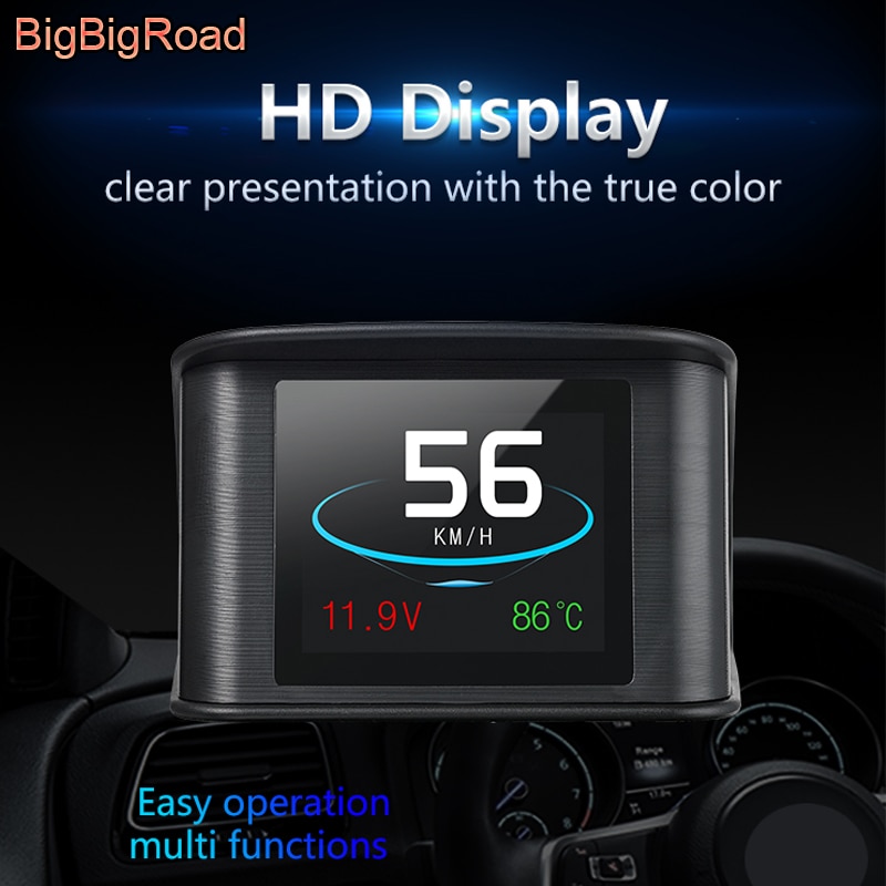 Bigbigroad bil hud obd  ii 2 dator vindruta projektor head up display för jeep grand cherokee kompass wrangler jk renegade