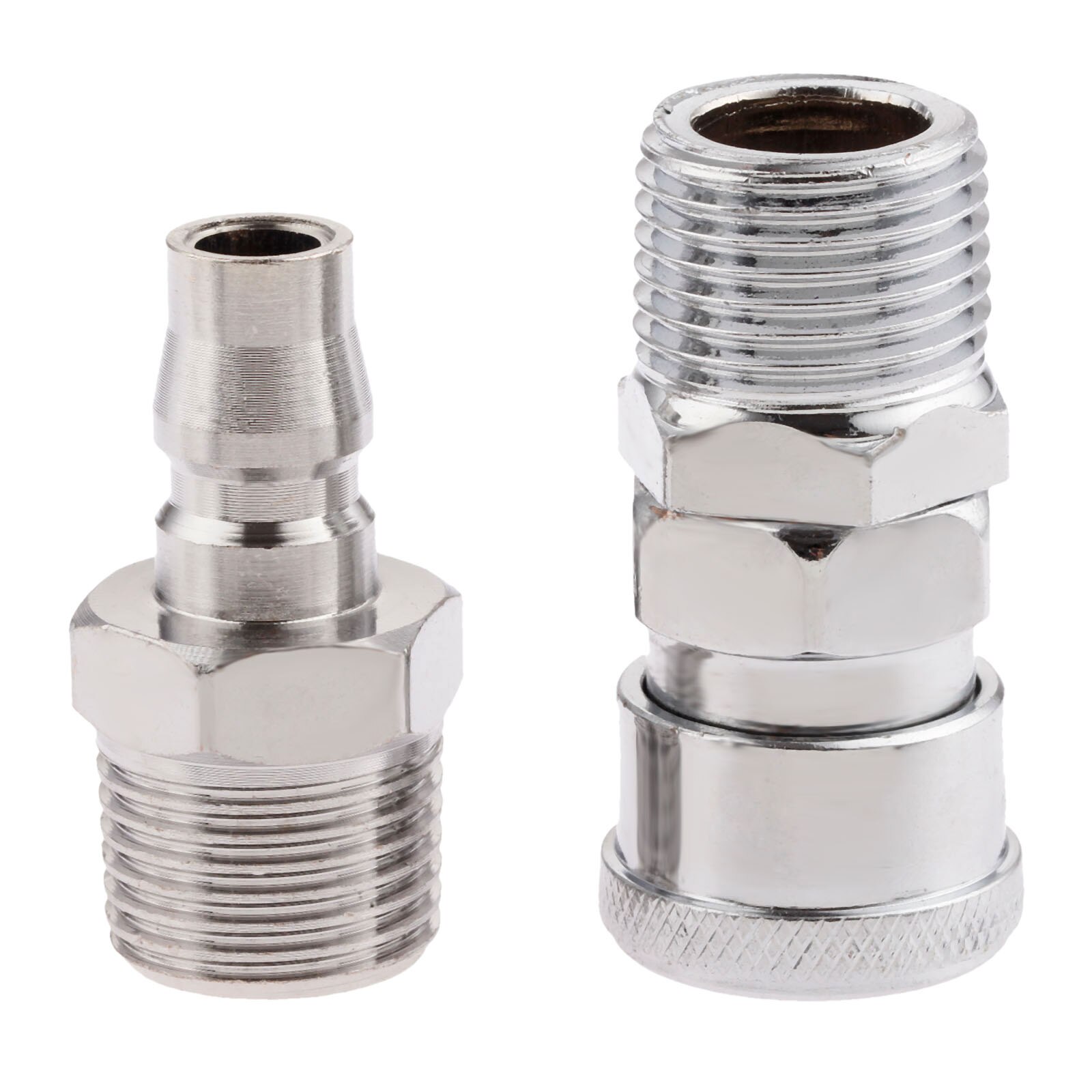 2Pc Iron Pneumatic Euro Air Line Hose Compressor Connector Quick Release 1/2" BSP Male Thread Coupler Fittings SM40 PM40