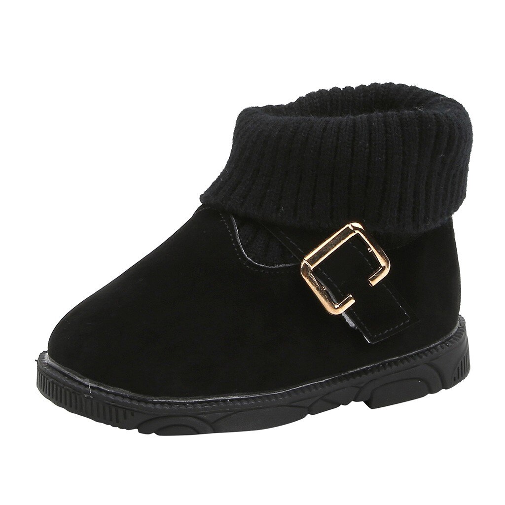 Botas de Inverno Recém-nascidos da criança Infantil Do Bebê Dos Miúdos Meninas Inverno Quente Sólidos Curto Botas Bootie Calçados Casuais Botas Bebe Nina Ботинки: Black / 5