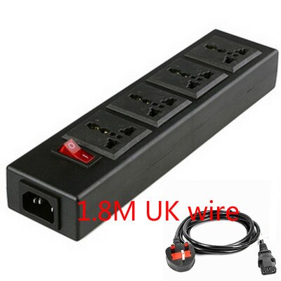 Black 250v 10a 4 jack Multifunction Universal power adaptor outlet PDU strip wiring board extension socket power cord converter