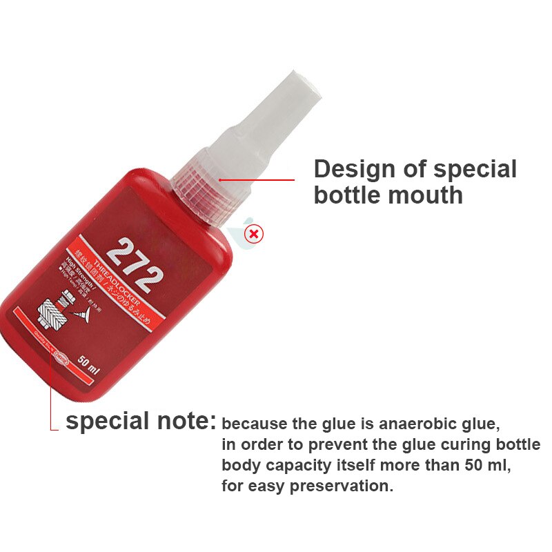 50ML High Strength Threadlocker Anaerobic Adhesive Glue 271 272 Locking Adhesive Metal Screw Anaerobic Adhesive Anti-corrosion