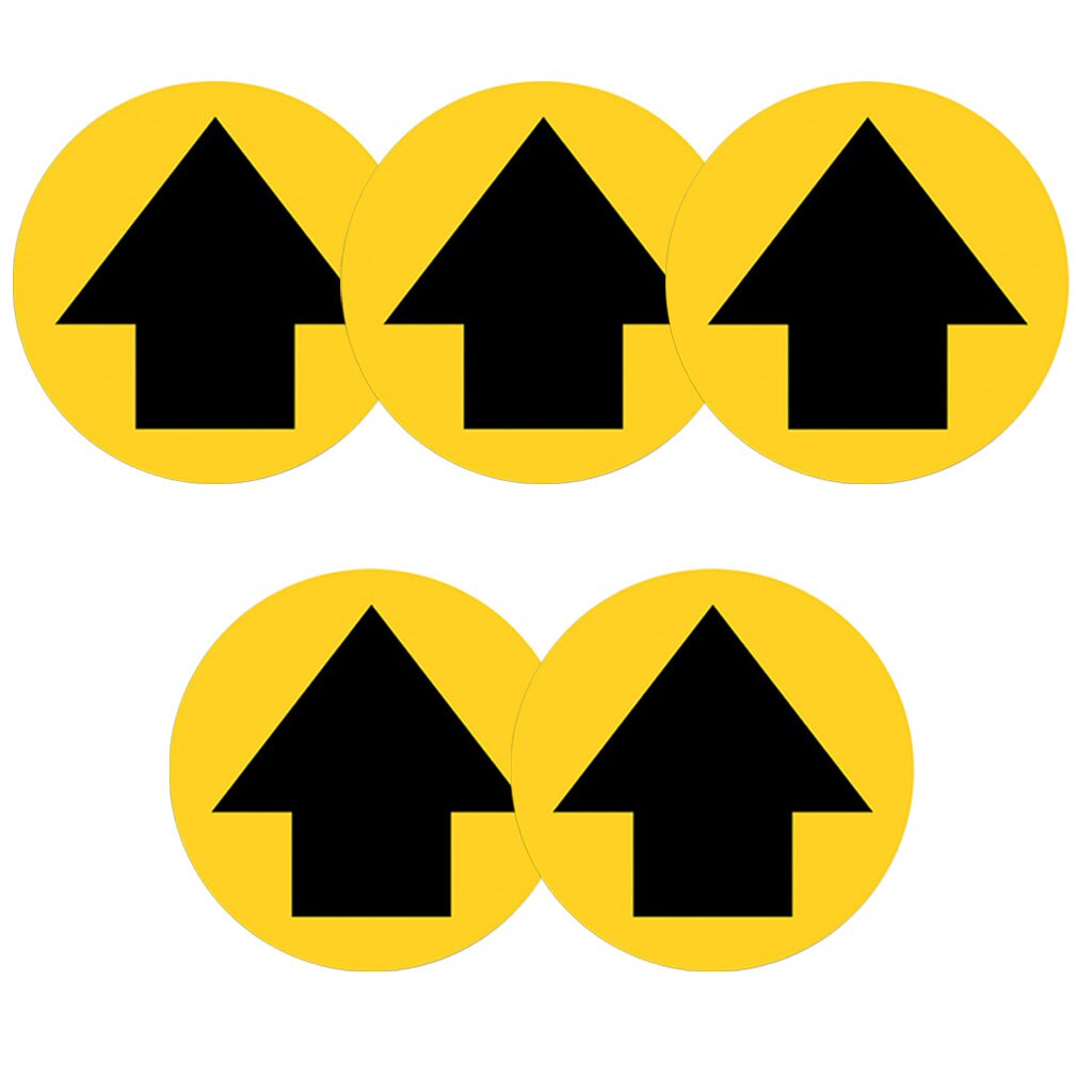 5pcs Social Distancing Floor Decals Safety Floor Sign Marking Direction Quoues: F