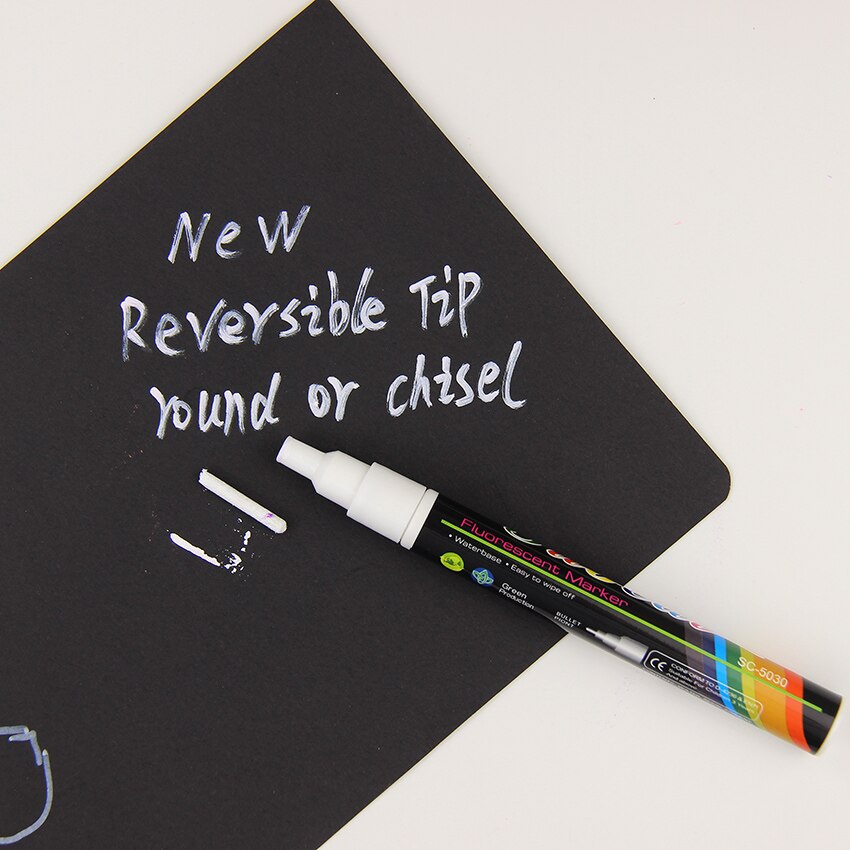 8 Colours Highlighter Pen 3mm Liquid Chalk Fluorescent Neon Marker LED Glass board Art Marker Pens Office Supplies 1PC