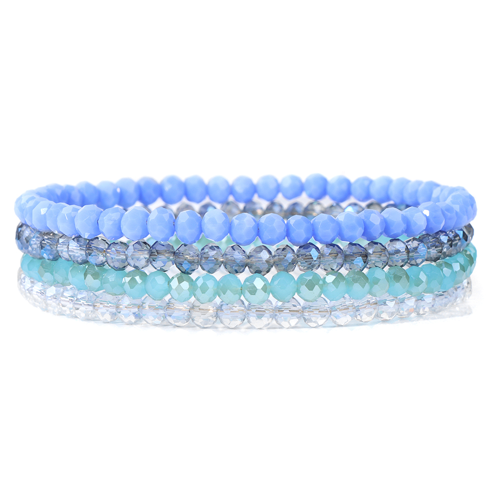 4 Uds. Pulseras de cristal brillantes para mujeres y hombres, pulsera de cuentas de cristal de serie colorida con etiqueta de deseos para el mejor amigo, de joyería