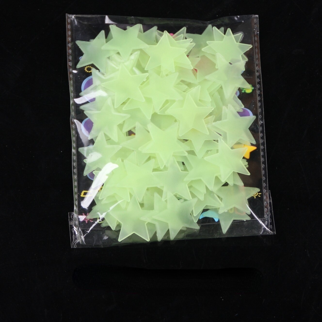 100/50/25 sztuk naklejki ścienne świecące w ciemności dziecko dzieci sypialnia Home Decor kolorowe gwiazdki Luminous fluorescencyjne na ścianę naklejki kalkomania: yellow / 25pcs