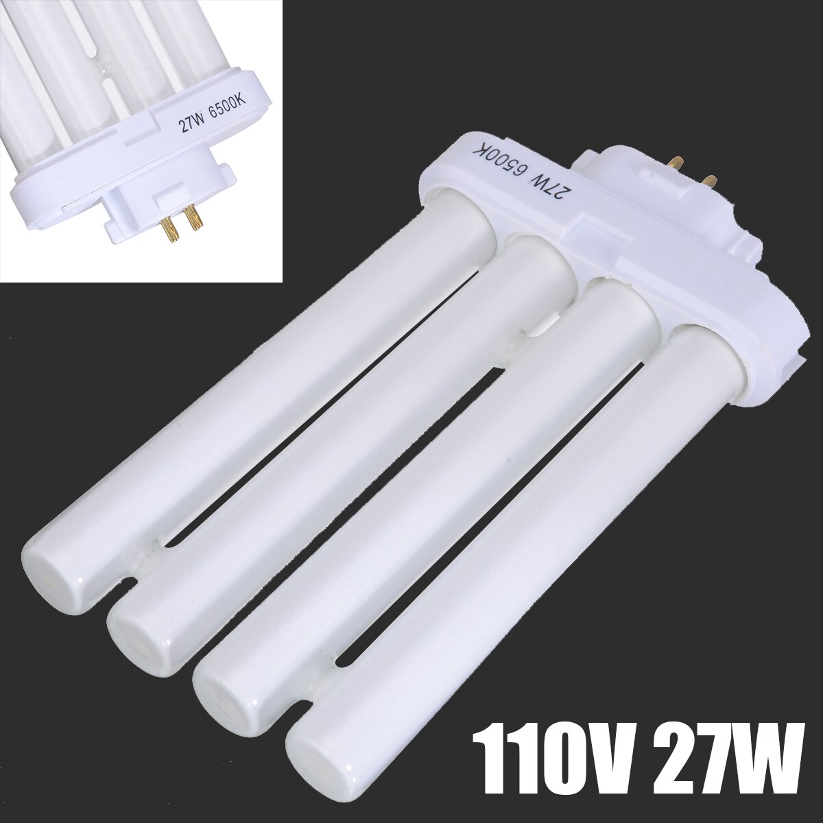 Højeffektivt energibesparende lys 27w fml 27/65k 4- pin quad tube lysstofrør ren hvide lys