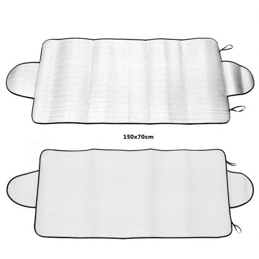 1 pc 150cm x 70cm janela traseira do carro pára-sol pára-sol frente uv proteger refletor sol sombra para a janela do carro cobre sol viseira prata
