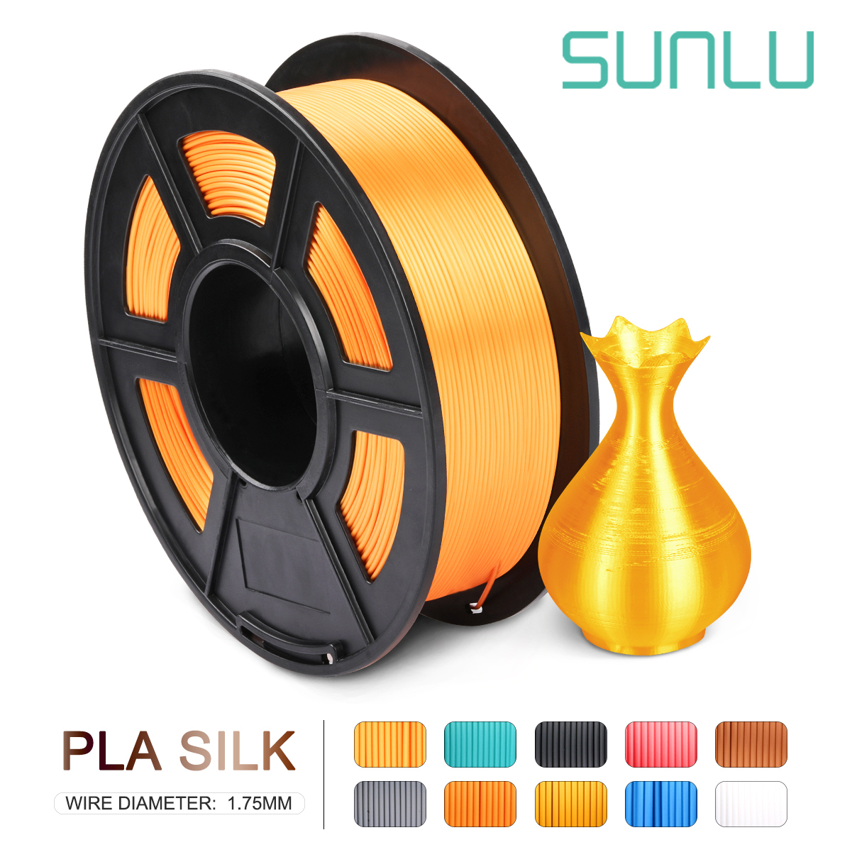 PLA Filament SEIDE Orange 1kg 2,2 £ 1,75mm Profi rolle 3D Drucker Filamet DIY für 3D druck füllt nach: HW-die Seide-oder-1KG