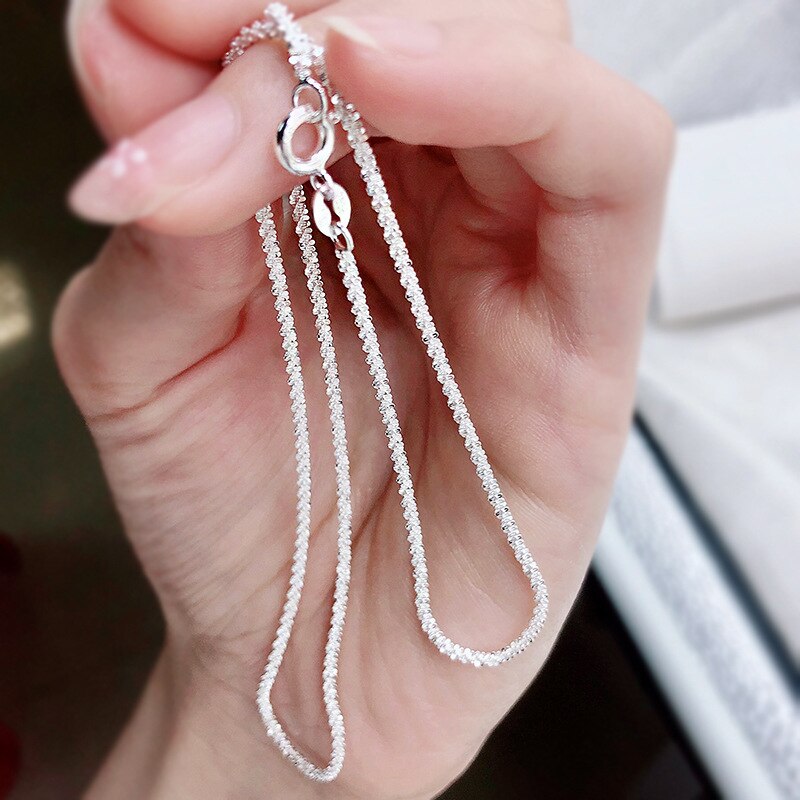 Oevas 100% 925 Sterling Zilver Shimmering 18K Wit Goud Vergulde Ketting Voor Vrouwen Party Fijne Sieraden