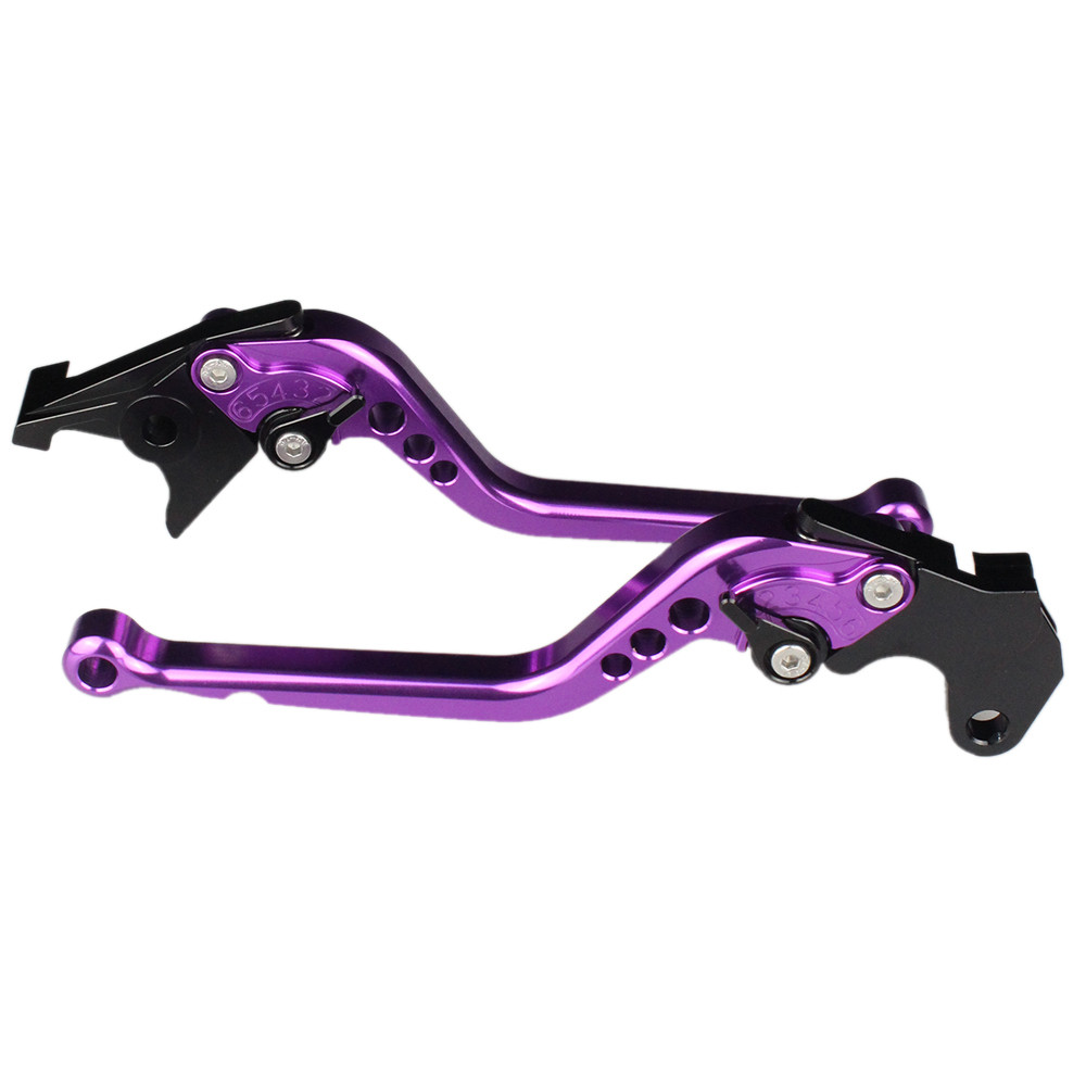 För zongshen cyclone  rx3s rx4 cnc motorcykel broms kopplingsspak aluminium justerbar broms spak kopplingshandtag: Lång lila