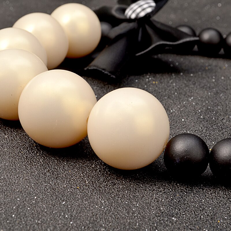 UDDEIN chunky wood chain big simulated pearl jewelry ribbon flower necklace women vintage statement chokers wedding necklace