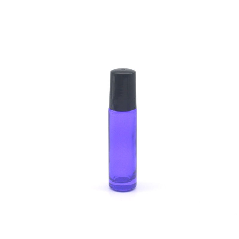 3 pièces dégradé coloré 10cc épais verre rouleau bouteille vide parfum huile essentielle Test bouteille 10ml Roll-On flacon: Purple-blue
