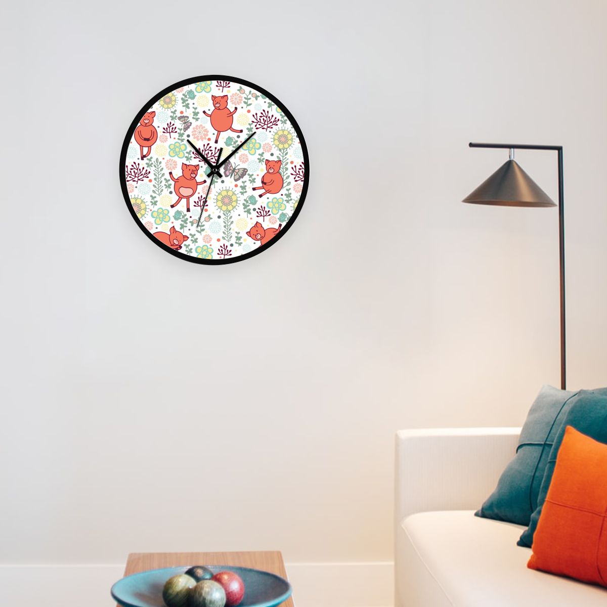 3D printing Animal World Zoo Round wall clock diy quartz watch still life clocks modern home decoration living room