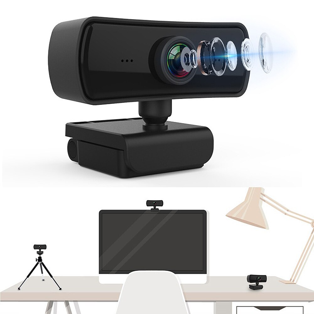 1440P Wide HD Webcam USB2.0 Autofocus HD Video Computer Camera with Noise-reduction Microphone for PC/Laptop