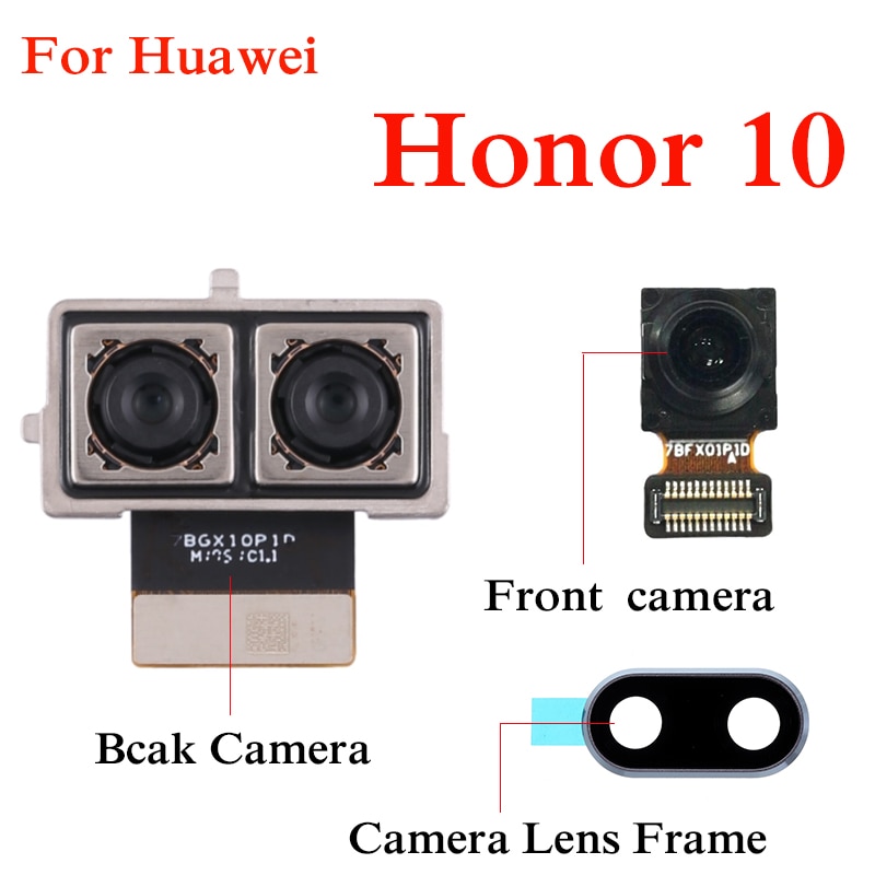 Para huawei honor 10 voltar câmera lente quadro módulo peças de reposição câmera frontal