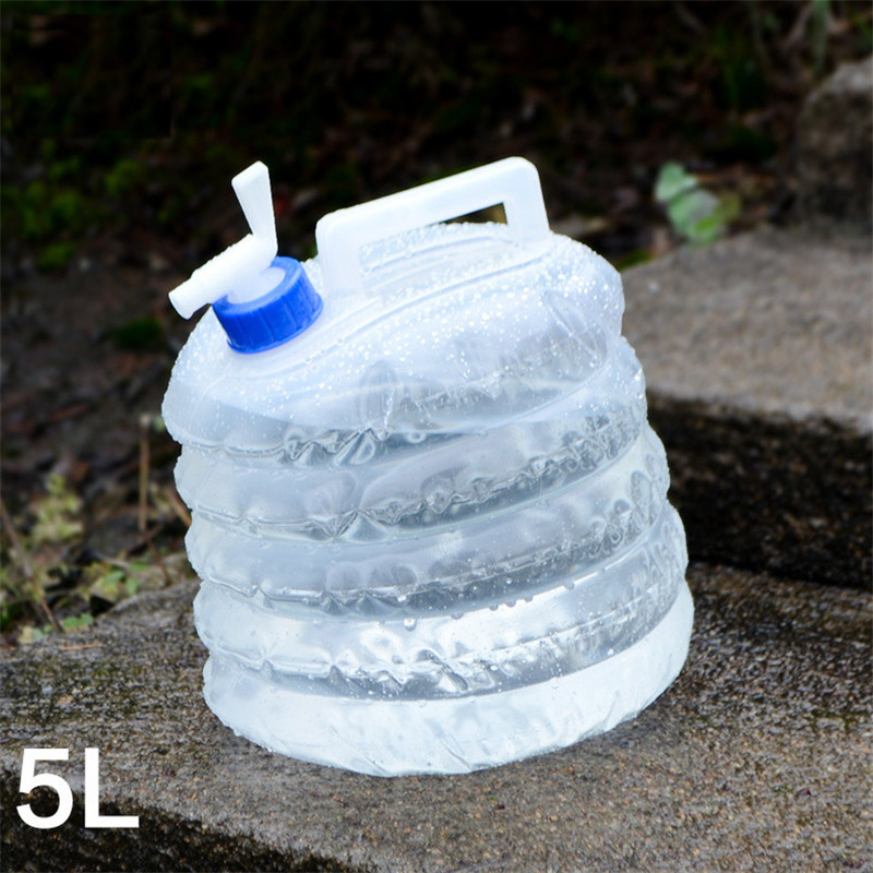 Bærbar udendørs bil camping plast folde spand pe komprimering udvidelse flaske kedel foldbar sammenklappelig vand spand: 5l