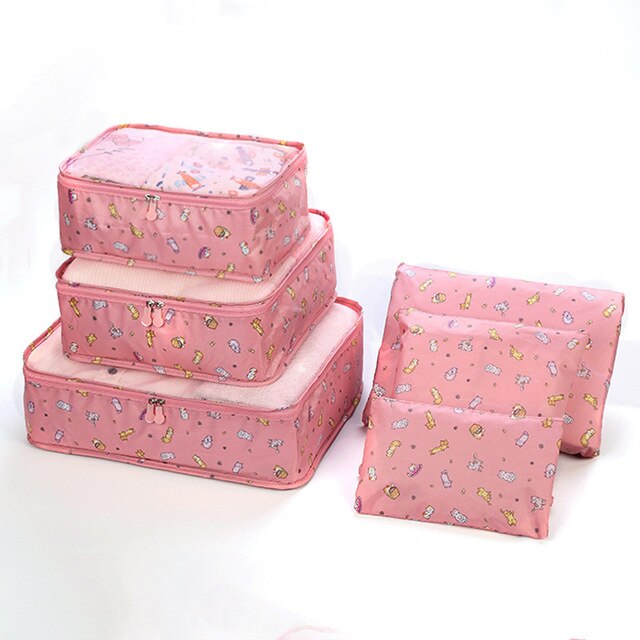 6P/ Oxford Cloth Travel Mesh Bag In Bag Luggage Organizer Packing Cube Organiser for Clothing: 6