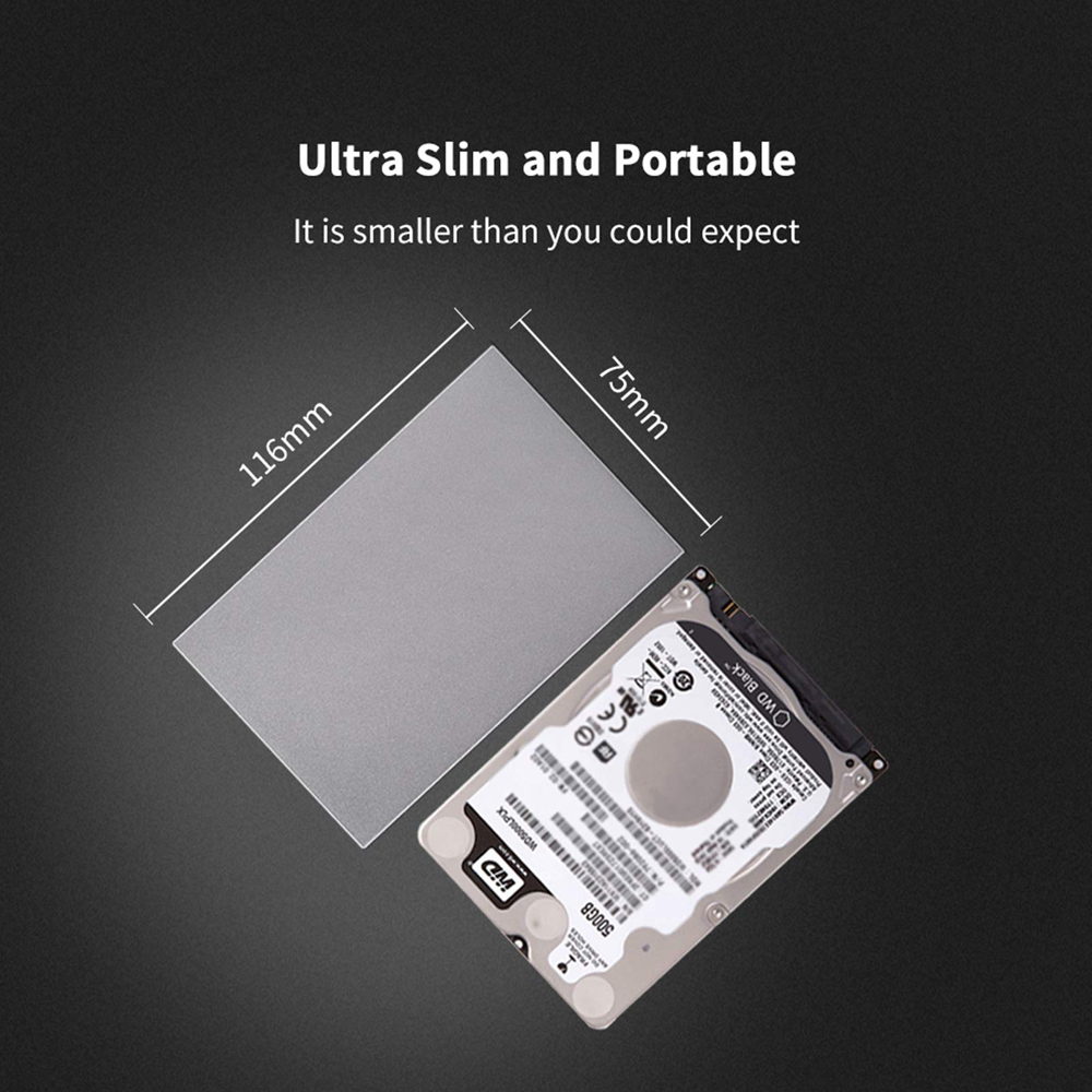 SSK Aluminum 2.5 Inch Hard Drive Enclosure USB C 3.1 6Gbps To SATA External HDD Case Adapter SATA HDD SSD with UASP Compatible