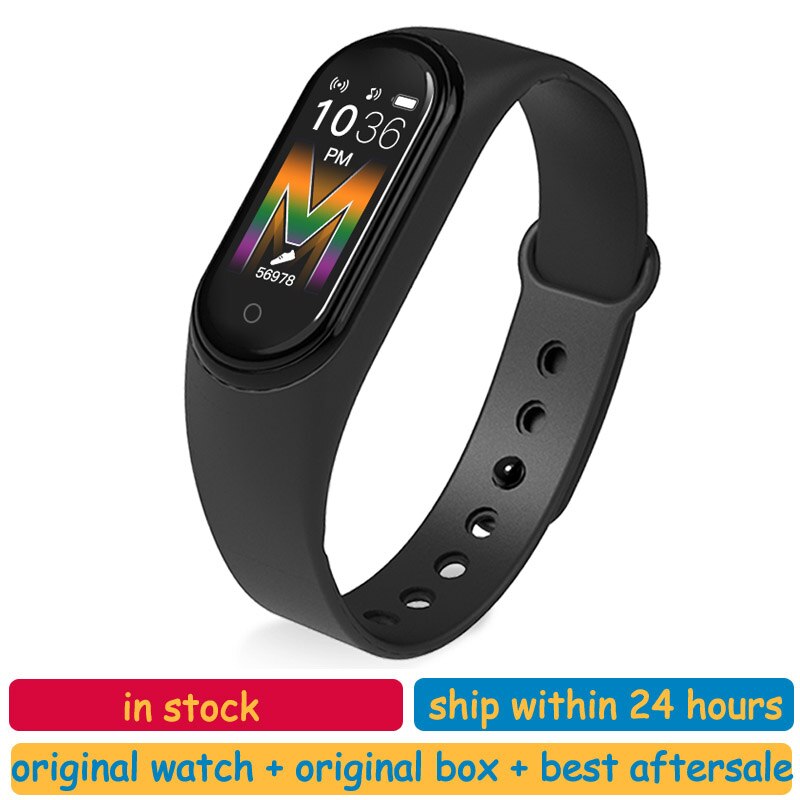 M5 Smart Horloge Vrouwen Bluetooth Call/Muziek Slimme Band Waterdicht Hartslag Bloeddruk Mannen Gezondheid Polsbandje Slimme Armband: black