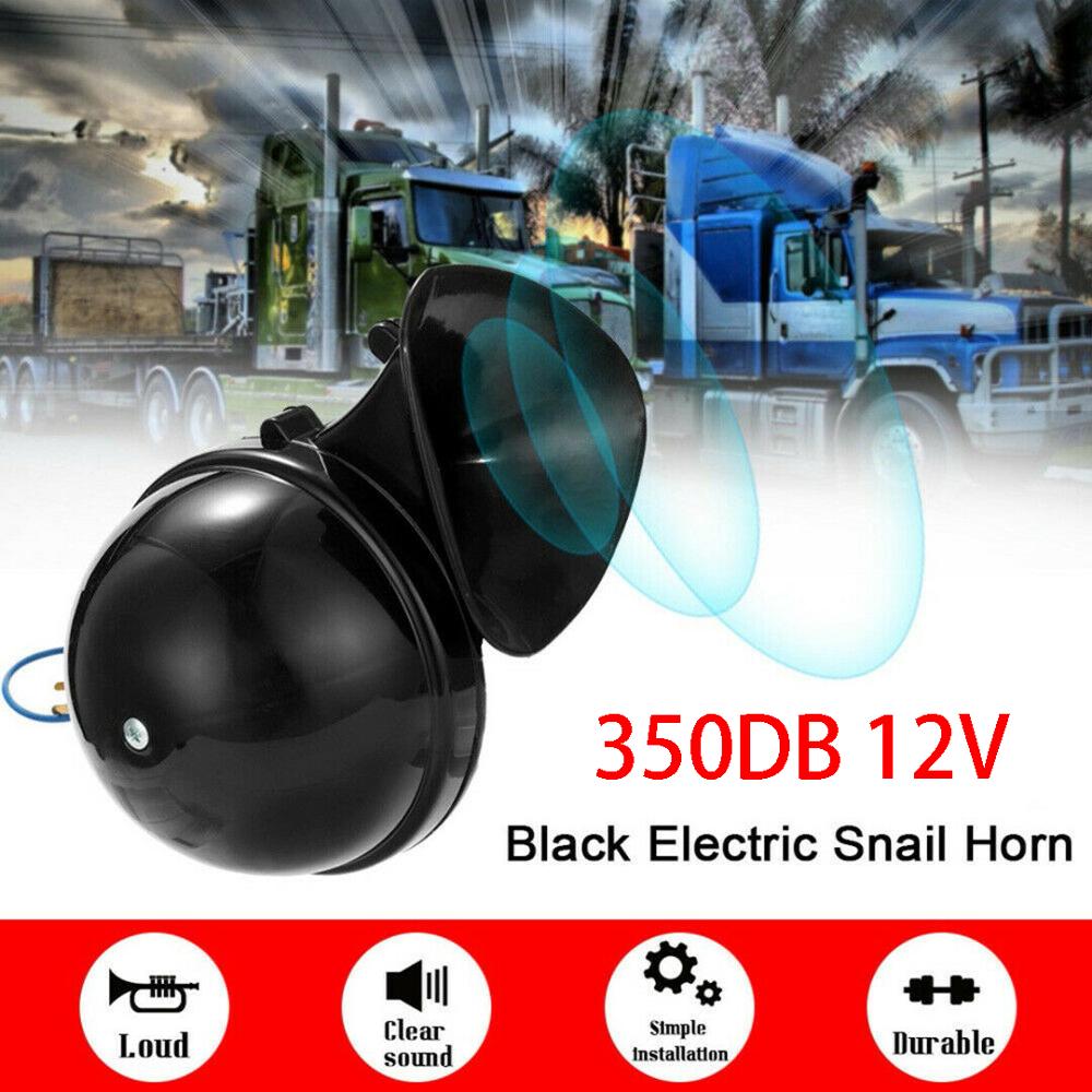 350db 12v elektrisk bull air horn super højt rasende universal bil motor lastbil sort