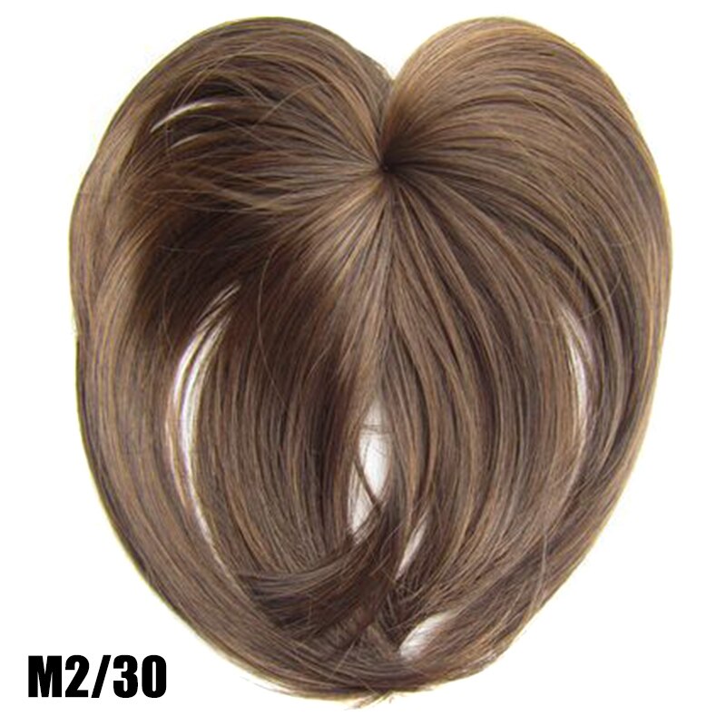 Silky Clip-Op Haar Topper Pruik Hittebestendige Vezel Haarverlenging Voor Vrouwen Nette Front Fringe Haarstukje Natuurlijke Zachte synthetische: m2 30