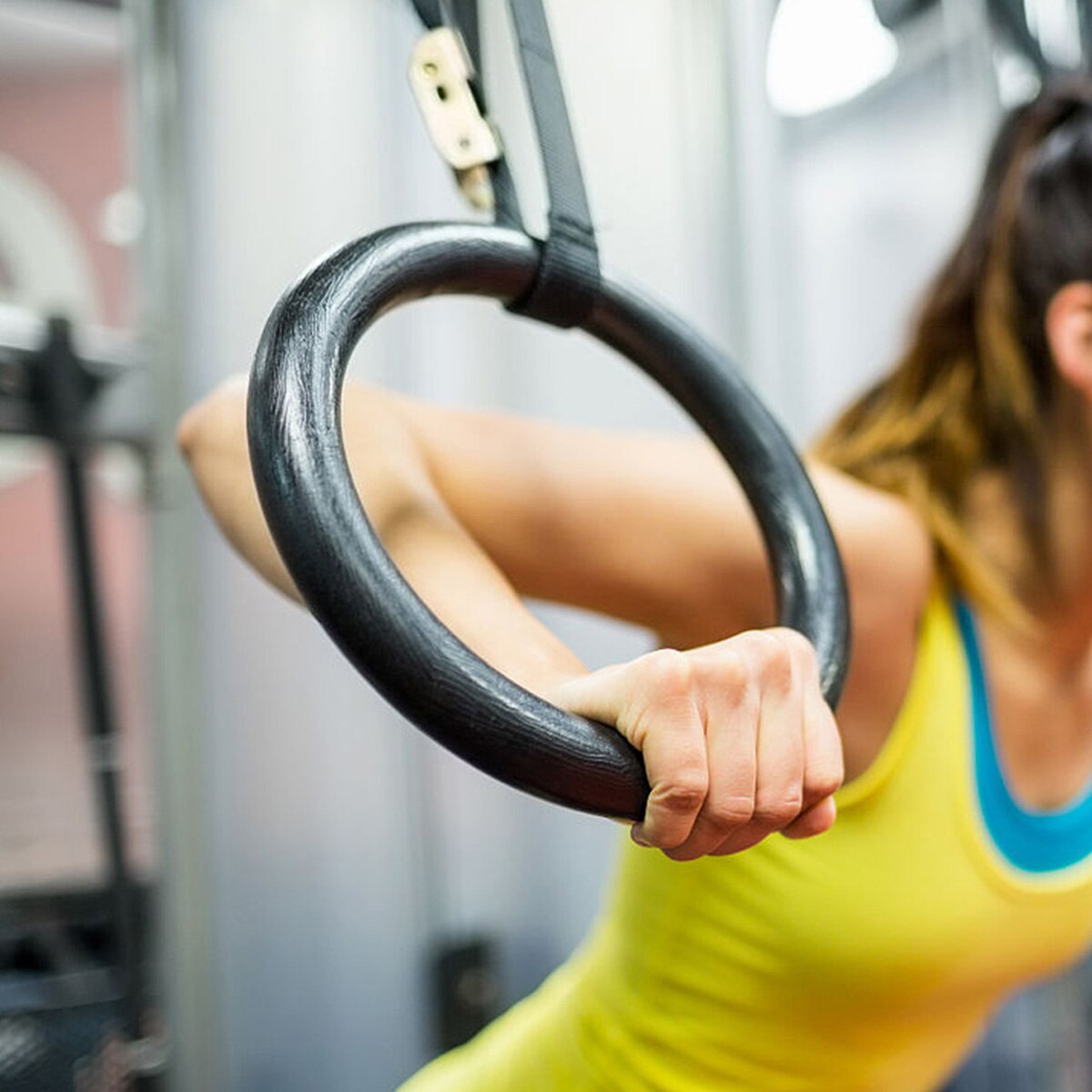 Justerbare gymnastik gym ringe sort fitness muskler fitness ringe styrketræning stropper ring fitness udstyr