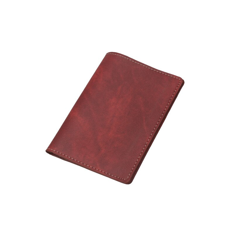 PU Leder unisex Nachahmung Denim Reisepass fallen Abdeckung Schutz fallen lässig Kreditkarten Halfter Für Männer Frauen: Jujube rot