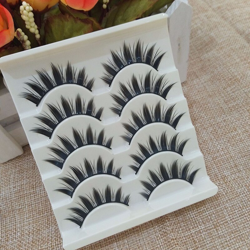 Pestañas postizas japonesas de fantasía, Cosplay del diablo pequeño, extensión de pestañas, maquillaje diario, 5 pares: C 10mm-15mm