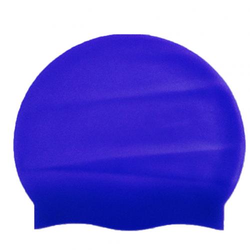 Silicone Waterproof Swimming Caps Protect Ears Long Hair Sports Swim Pool Hat Swimming Cap Adults Men Women Pure Color hat: Blue