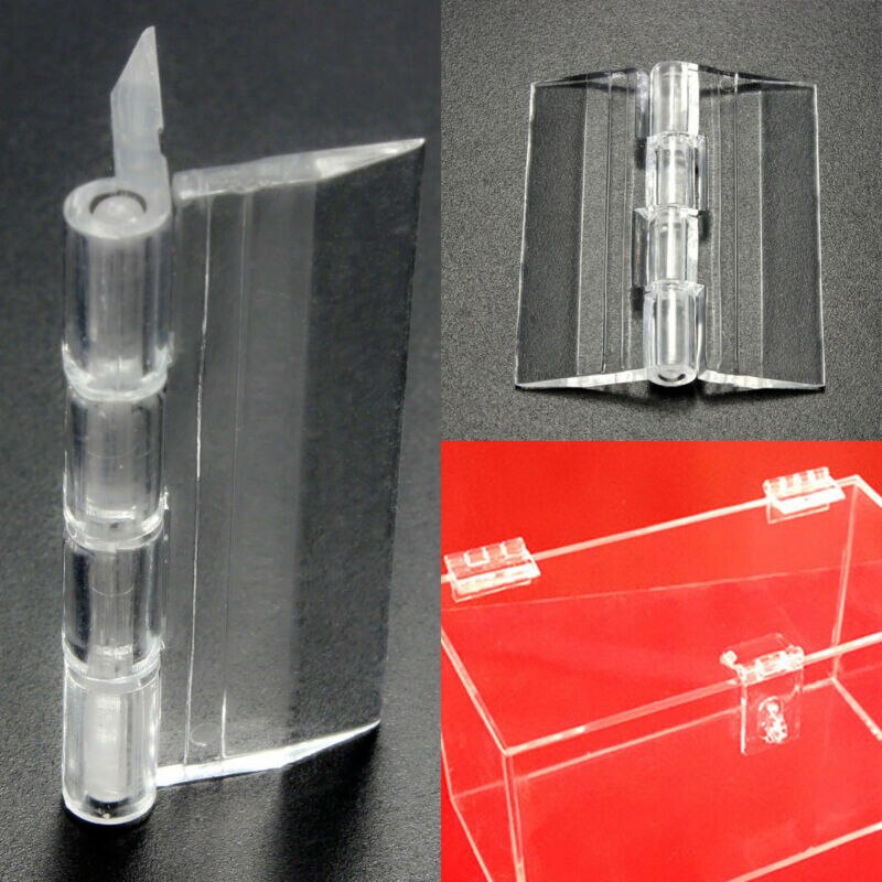 3 pièces charnière transparente en acrylique et en plastique, charnière pour Piano en plexiglas, 45x38mm
