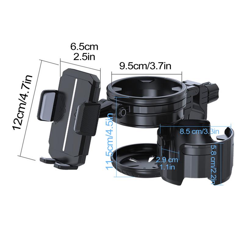 Adjustable cup holder for strollers, adjustable multi-purpose cup holder, user-friendly stroller accessory, black cup holder with
