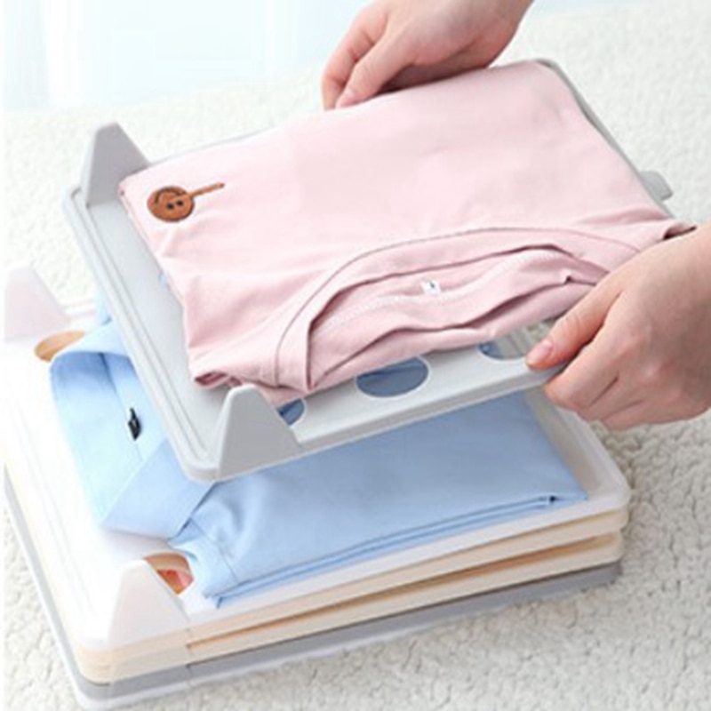 10PCS T Shirt Folder Board Lazy Folding Clothes Organizer Wardrobe Clothes Dividers Easy Tray Folding Board Plastic Storage Rack
