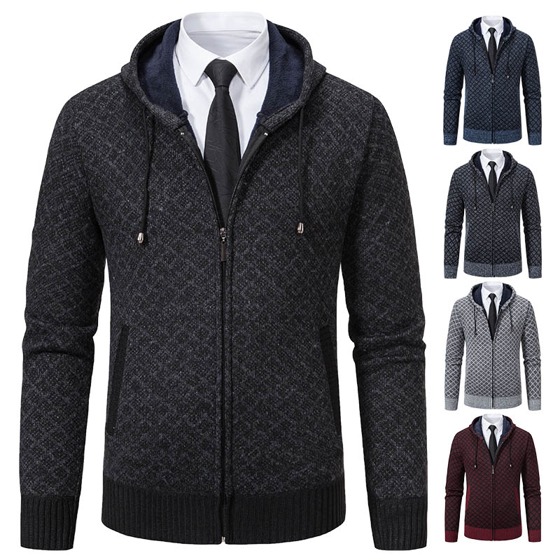 Heren Vest Herfst Winter Trui Pluche Gebreide Kleding Vintage Jas Plaid Hoodies Koreaanse Elegante Man Truien