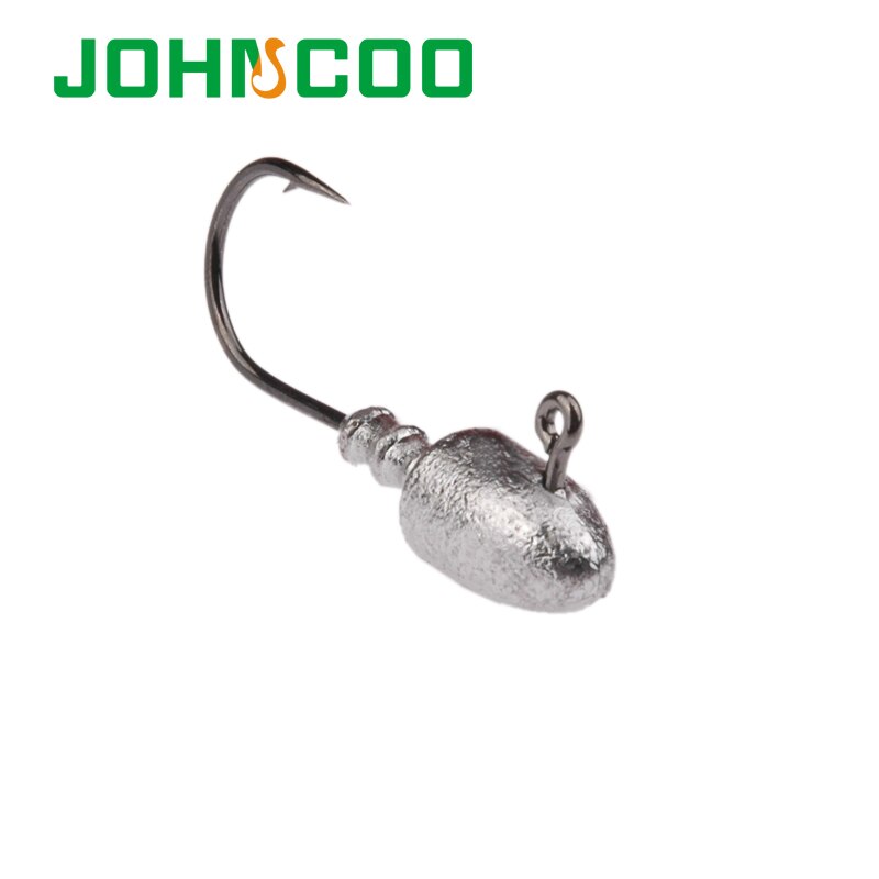 JOHNCOO-anzuelo con cabeza plomada de plomo descubierto, 6 uds., 2,5g, 5g, 7g, 10g, 15g, 18g, gancho de cabeza de plomo, plantillas de cebos, anzuelo de pesca suave, señuelo