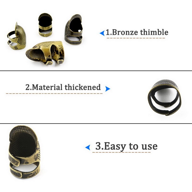 1pc håndarbejde nål fingerbøl finger beskytter messing syværktøjer antikke ringsøm værktøjer diy håndværk sy tilbehør