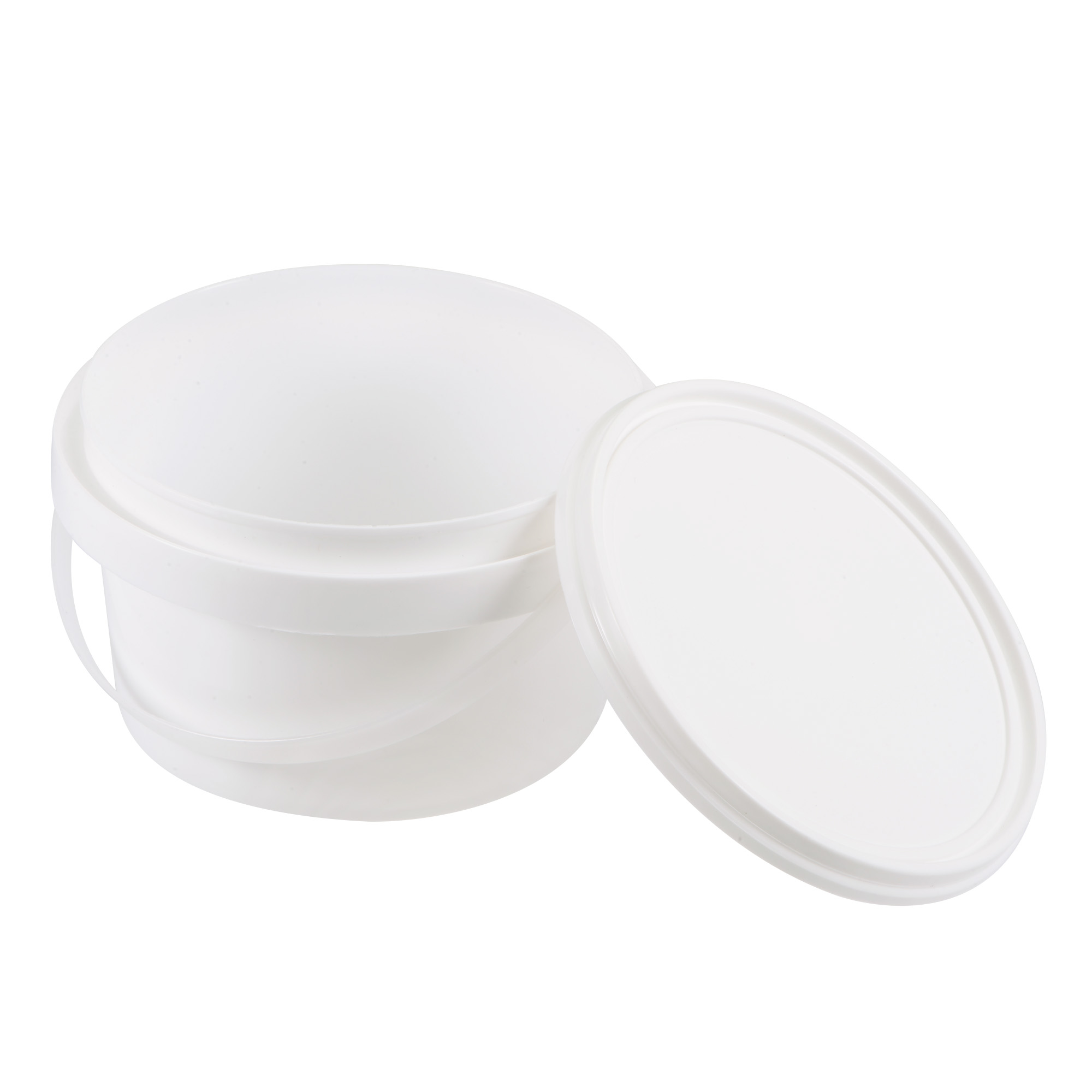 Uxcell Plastic Paint Pail Multipurpose Container 0.09 -Gallon / 350ml White Paint Cup with Handle and Lid