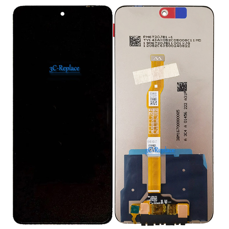 Black 6.72 Inch For Vivo iQOO Z9x 5G I2219 V2353A LCD Display Touch Screen Digitizer Panel Assembly Replacement / With Frame