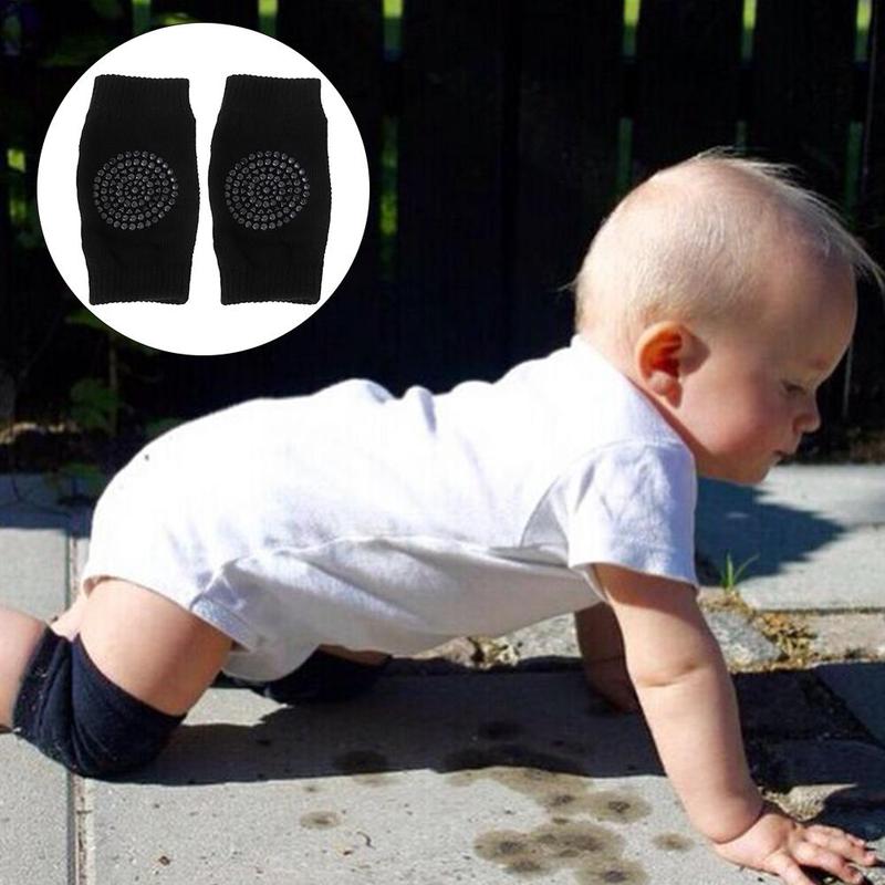 1 par baby knæpuder kæmmet bomulds elastisk benvarmer baby crawl læring knæ støtte beskytter børn kort knæpude