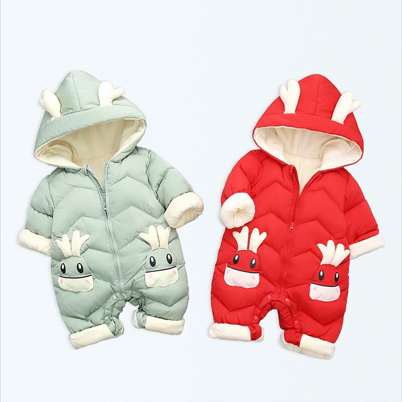 Warme Baby Kleding Winter Overall Snowsuit Plus Fluwelen Dikke Baby Jongen Jumpsuit Pasgeboren Rompertjes Baby Meisje Overalls Jas 0-2 Jaar