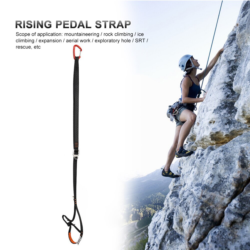 Adjustable Climbing Ascender Strap Rock Rope Foot Pedals Belt Outdoor Mountain Hiking Aerial Work RESCUE Equipment