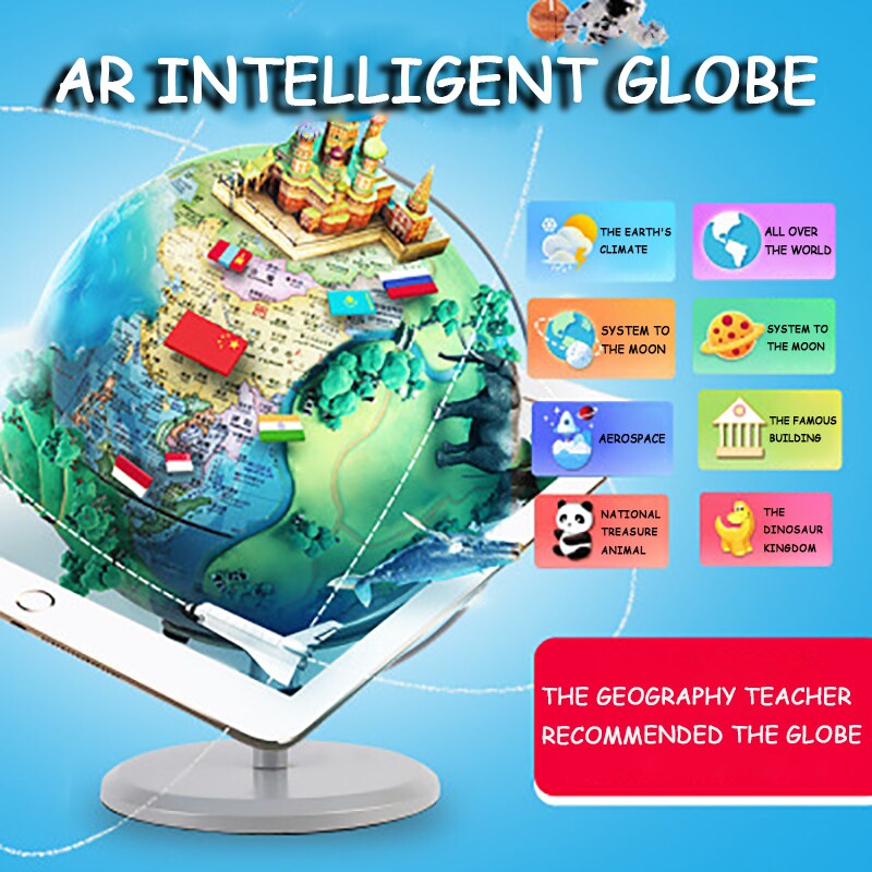 High Definition AR With Light Globe For Chinese And English World Map Geography Teaching Equipment For Students