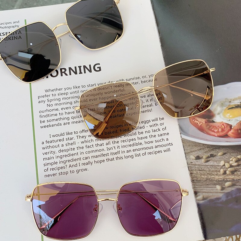 Ronde heren zonnebril met groot montuur en grote lenzen voor dames