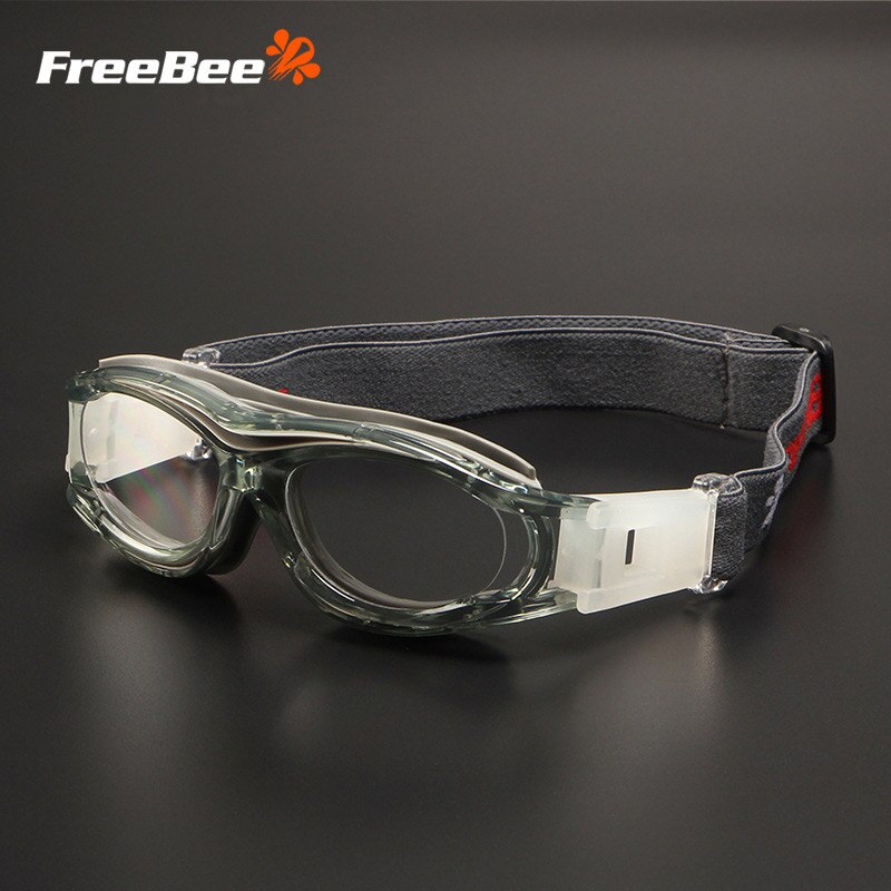 Freebee sikkerhedsbriller til børn anti-stødsikker stødsikker sport basketball fodbold briller pc linse beskyttende briller: Grå
